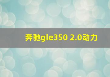 奔驰gle350 2.0动力